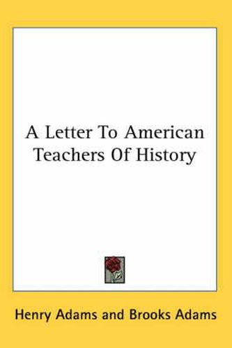 Cover image for A Letter to American Teachers of History