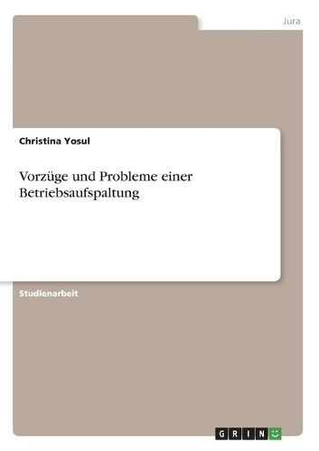 Cover image for Vorzuege und Probleme einer Betriebsaufspaltung