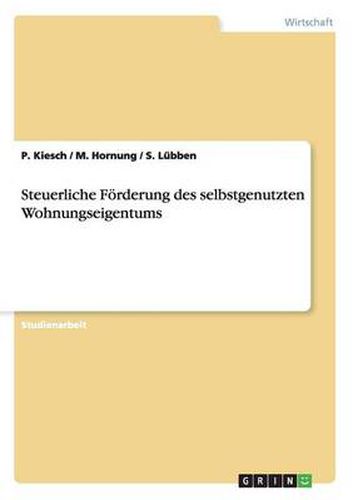 Cover image for Steuerliche Foerderung des selbstgenutzten Wohnungseigentums
