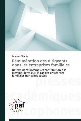 Cover image for Remuneration Des Dirigeants Dans Les Entreprises Familiales