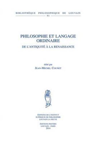 Cover image for Philosophie et langage ordinaire: De l'Antiquite a la Renaissance