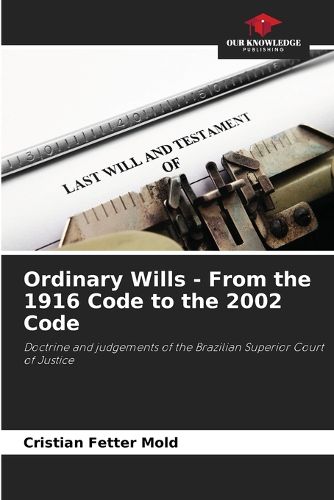 Cover image for Ordinary Wills - From the 1916 Code to the 2002 Code