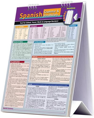 Cover image for Spanish Grammar & Vocabulary Easel Book: a QuickStudy Reference Tool for School, Work & Language Barriers