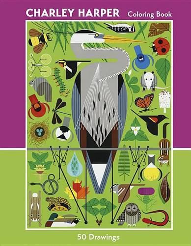 Cover image for Charley Harper 50 Drawings Coloring Book