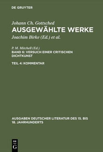 Ausgewahlte Werke, Bd 6/Tl 4, Kommentar