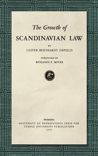 Cover image for The Growth of Scandinavian Law (1953)