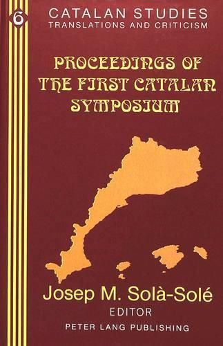 Cover image for Proceedings of the First Catalan Symposium: Volume in Memory of F. Pauli Bellet