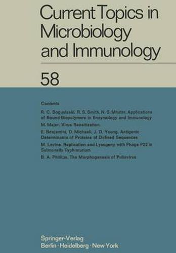 Current Topics in Microbiology and Immunology: Ergebnisse der Mikrobiologie und Immunitatsforschung