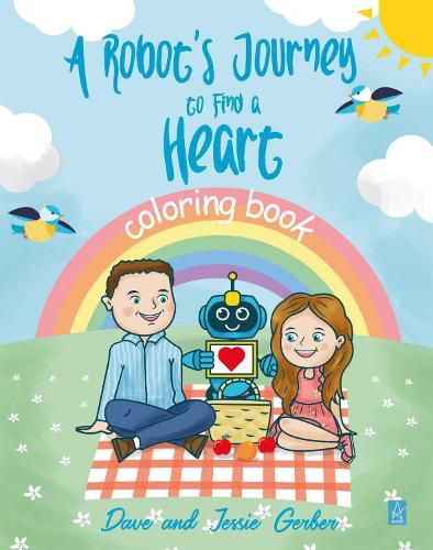 Cover image for A Robot's Journey to Find a Heart: Coloring Book