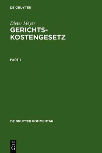 Cover image for Gerichtskostengesetz: Kommentar