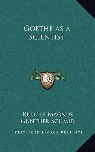 Cover image for Goethe as a Scientist