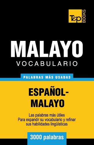 Cover image for Vocabulario espanol-malayo - 3000 palabras mas usadas