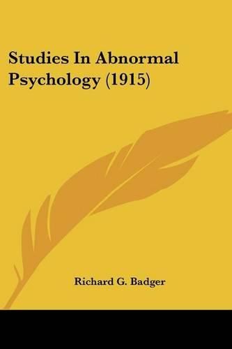 Cover image for Studies in Abnormal Psychology (1915)