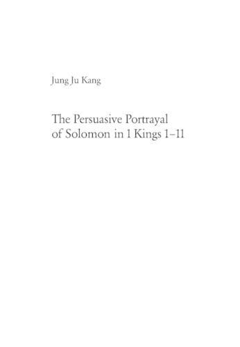 Cover image for The Persuasive Portrayal of Solomon in 1 Kings 1-11