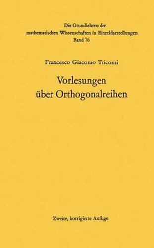 Cover image for Vorlesungen uber Orthogonalreihen