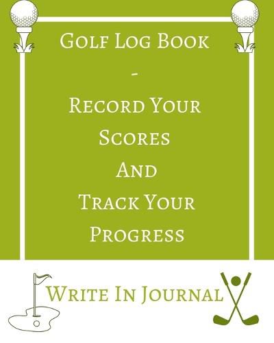 Golf Log Book - Record Your Scores And Track Your Progress - Write In Journal - Green White Field - Abstract Geometric