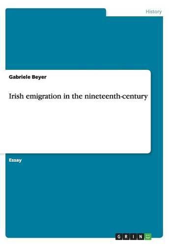 Cover image for Irish emigration in the nineteenth-century