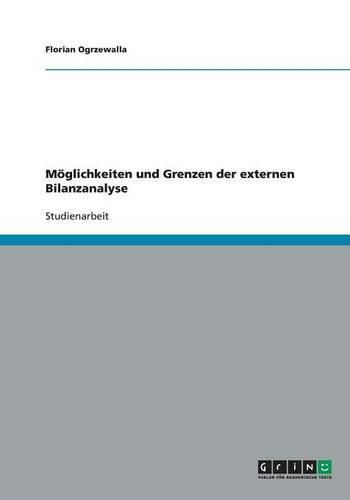 Cover image for Moeglichkeiten und Grenzen der externen Bilanzanalyse