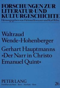 Cover image for Gerhart Hauptmanns 'Der Narr in Christo Emanuel Quint': Eine Religions- Und Gesellschaftskritische Romananalyse