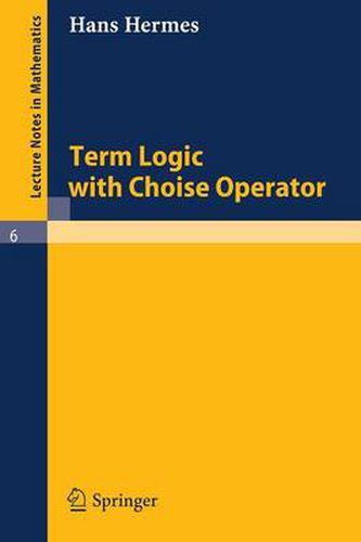 Cover image for Term Logic with Choice Operator