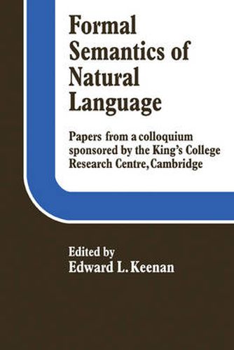 Cover image for Formal Semantics of Natural Language