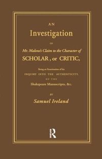 Cover image for Investigation into Mr. Malone's Claim to Charter of Scholar: Volume 24