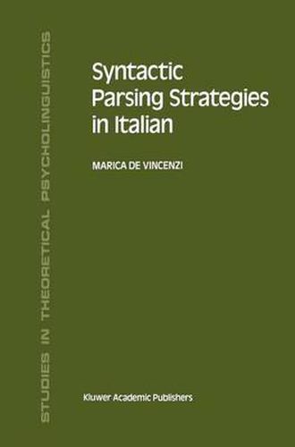 Cover image for Syntactic Parsing Strategies in Italian: The Minimal Chain Principle