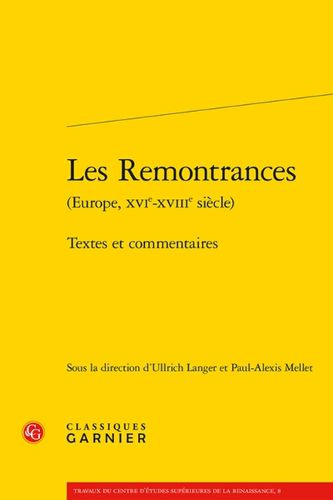 Cover image for Les Remontrances: Textes Et Commentaires