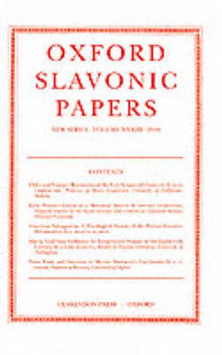 Cover image for Oxford Slavonic Papers: Volume XXXIII (2000)