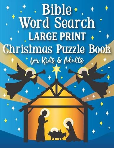 Cover image for Bible Word Search Large Print Christmas Puzzle Book for Kids and Adults