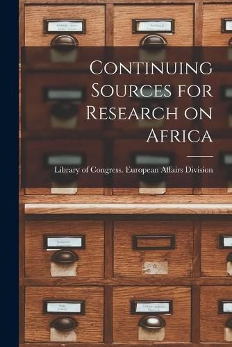 Cover image for Continuing Sources for Research on Africa