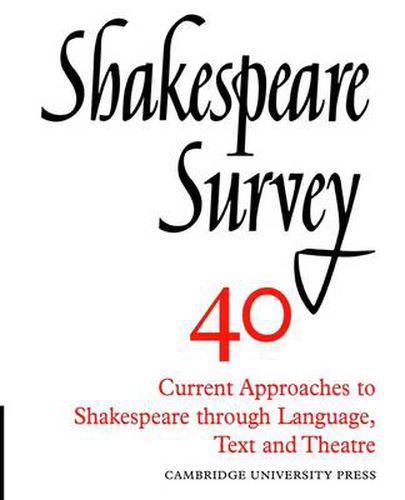 Cover image for Shakespeare Survey