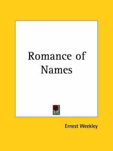 Cover image for Romance of Names (1914)