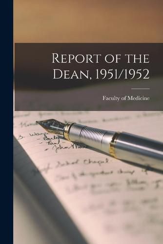 Cover image for Report of the Dean, 1951/1952