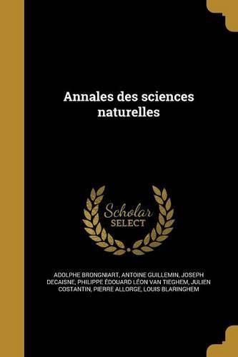 Cover image for Annales des sciences naturelles