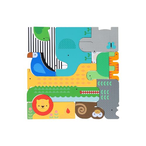 Wooden Puzzle + Play: Shaped Safari Animals