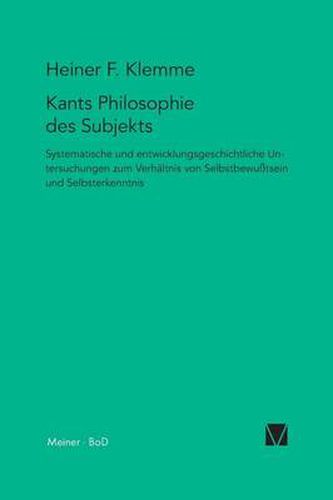 Cover image for Kants Philosophie des Subjekts