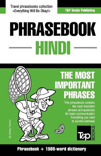 Cover image for English-Hindi phrasebook and 1500-word dictionary