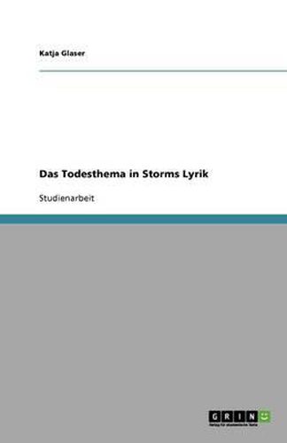 Cover image for Das Todesthema in Storms Lyrik