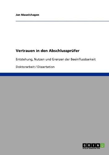 Cover image for Vertrauen in Den Abschlussprufer