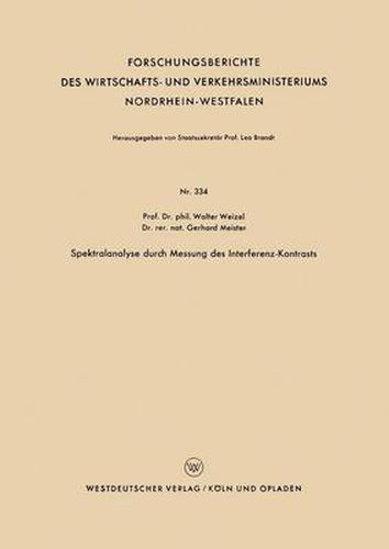 Cover image for Spektralanalyse Durch Messung Des Interferenz-Kontrasts