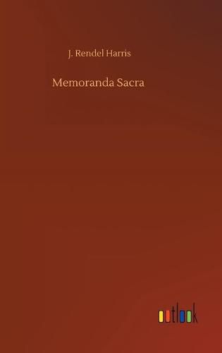 Cover image for Memoranda Sacra