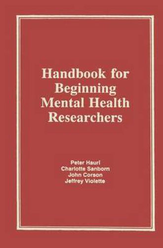 Cover image for Handbook for Beginning Mental Health Researchers