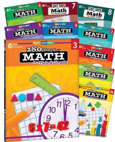 180 Days(tm) Math Pk-8: 10-Book Set