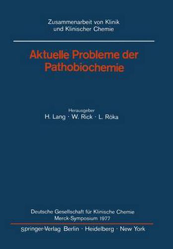 Cover image for Aktuelle Probleme der Pathobiochemie