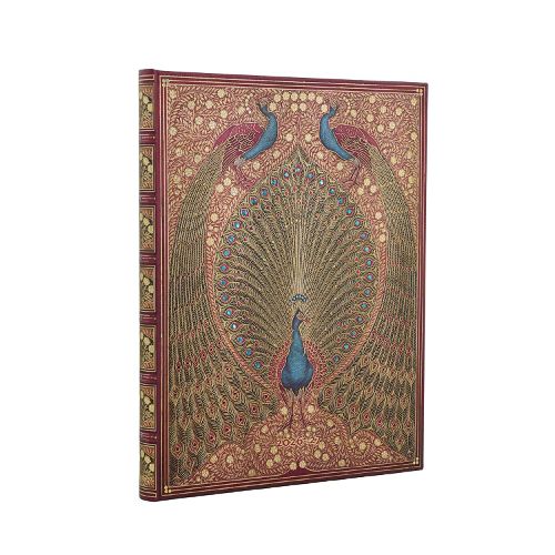 Cover image for 2027 Hafiz's Peacocks (Sangorski & Sutcliffe) Ultra 18-Month Hardcover Dayplanner (Elastic Band Closure) Vertical