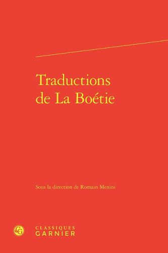 Cover image for Traductions de la Boetie