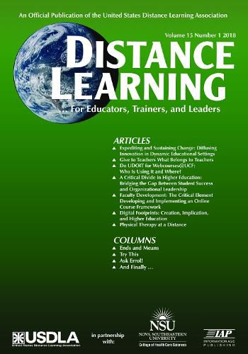 Cover image for Distance Learning - Volume 15 Issue 1, 2018