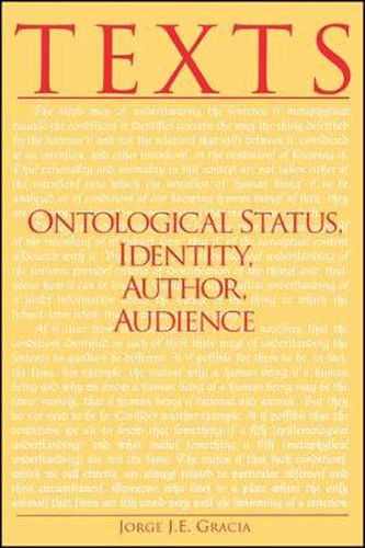 Texts: Ontological Status, Identity, Author, Audience