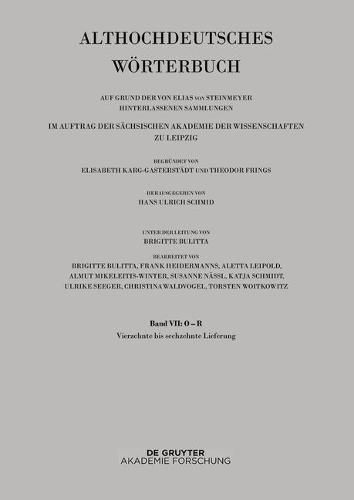 Cover image for Band VII: O -R. 14. Bis 16. Lieferung (Ringan Bis Rydc)